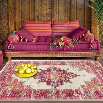 

Morocco Style Living Room Large Carpets Bedroom Bedside Study Room Decor Non-Slip Floor Mats Vintage Kitchen Bathroom Area Rugs