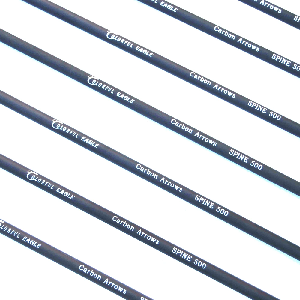 ACCMOS 12 Pz Frecce di Caccia 28/30 Spine 500 Freccia di Carbonio OD 7,8 mm con Punta Freccia Sostituibile Anello Prova di Esplosione per 30-80 libbre Arco Composto/Ricurvo 