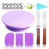 Cake Stand Turntable Rotating Base Cake Plastic Dough Knife Decorating 10 Inch Cream Cakes Stand set Cake Rotary Turntable tool ► Photo 1/6
