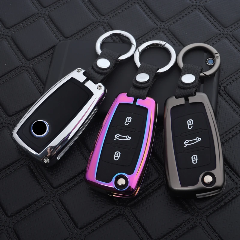 

Zinc alloy+silica Car key case Keyring for VW Volkswagen Skoda Golf7 Polo Tiguan Passat Jetta MK5 MK6 t5 beetle Car Accessories