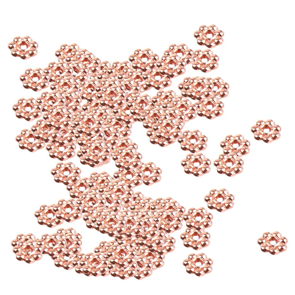 Approx. 500 pieces/ Lot Rose Gold Cute Daisy Flower Spacer Beads 4mm Jewelry DIY Findings Loose Beads