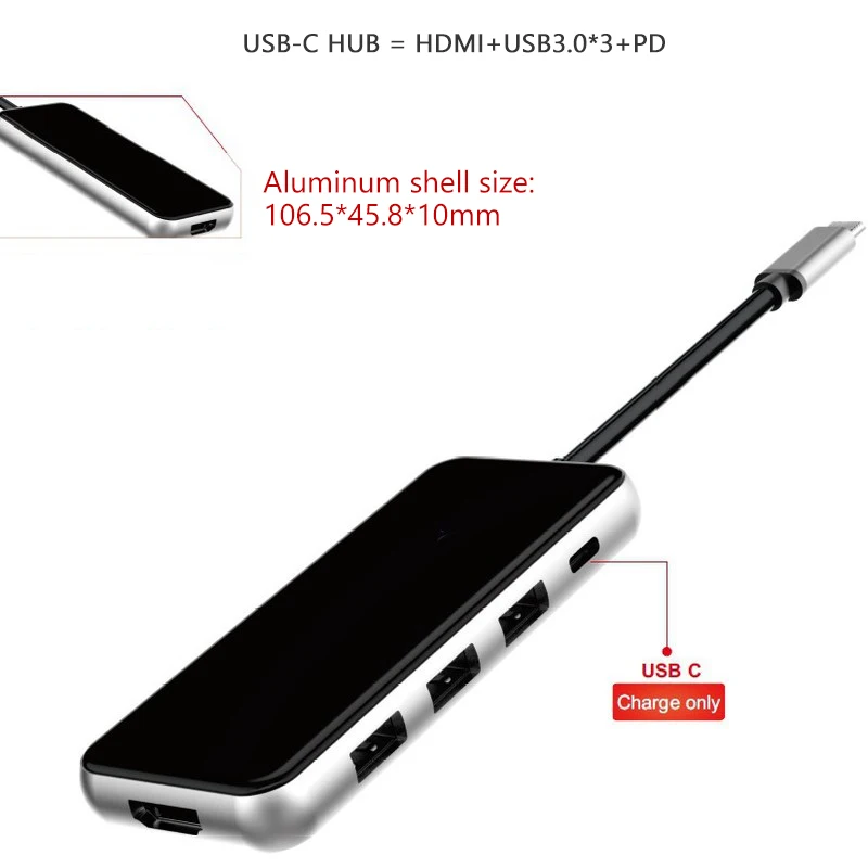 USB C док-станция для ноутбука USB 3,0 HDMI RJ45 PD SD/TF USB концентратор для ноутбука Macbook Pro hp DELL поверхность lenovo samsung док-станция - Цвет: 5 IN 1