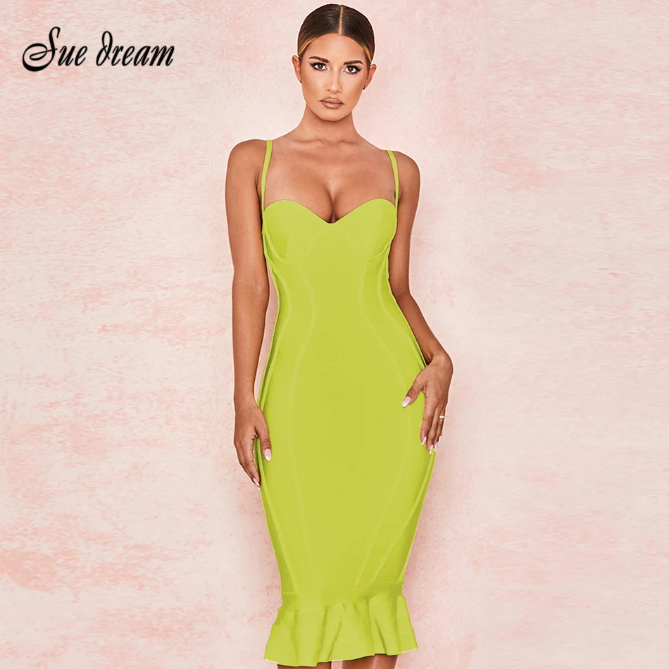 2019-summer-new-women-s-yellow-bandage-Mermaid-dress-spaghetti-fashion-sexy-bodycon-club-party-dress