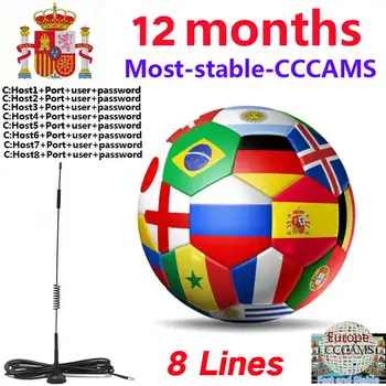 

For 1 Year 8 clines Stable Spain Cccams Cline Europe Portugal Poland Germany CCAMS For DVB S2 Satellite Receiver GTMEDIA v8 nova