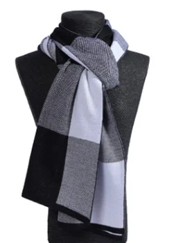 

Newest Men Scarves Korean Knitting Cashmere Imitation Foulard Femme Winter Warm Thcikened Customized Scarf