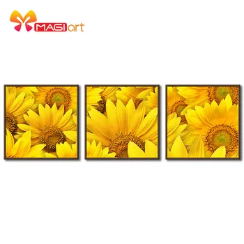 

Cross stitch kits Embroidery needlework sets 11CT water soluble canvas patterns 14CT sunflower illustrations-NCMF135