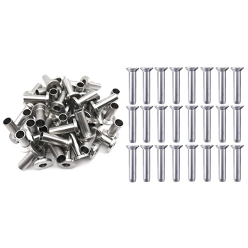 

64 Pcs Protector Sleeves for 1/8 Inch Cable Railing & 24Pcs Hand-Crimp Swage for 1/8 Inch Cable Railing