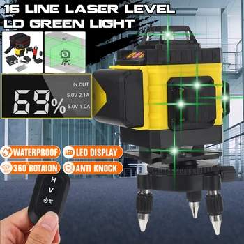 

Powerful Green light 16 Lines 3D Laser Level Green Line 3d green beam laser level self-leveling Horizontal vertical measure tool