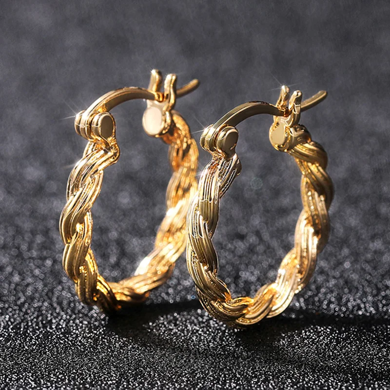 Gold Color Hoop Earring Female Simple Hoop Earring Gold Women