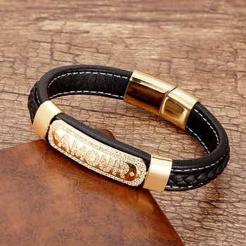 Franklin Pave Setting Letter Bracelet