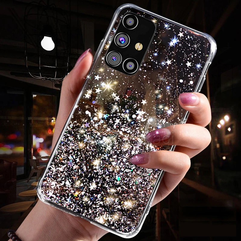 Блестящий Прозрачный чехол для Samsung Galaxy M12 M32 A22 A32 5G M31S M51 M11 M21 A42 M31 A12 S20 FE S21 Plus A52 A72 |