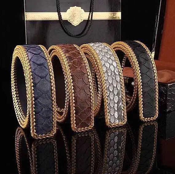 

2019 new fashion belt high quality for men women genuine Python skin strap belt luxury crocodilian 3.8cm free shipping