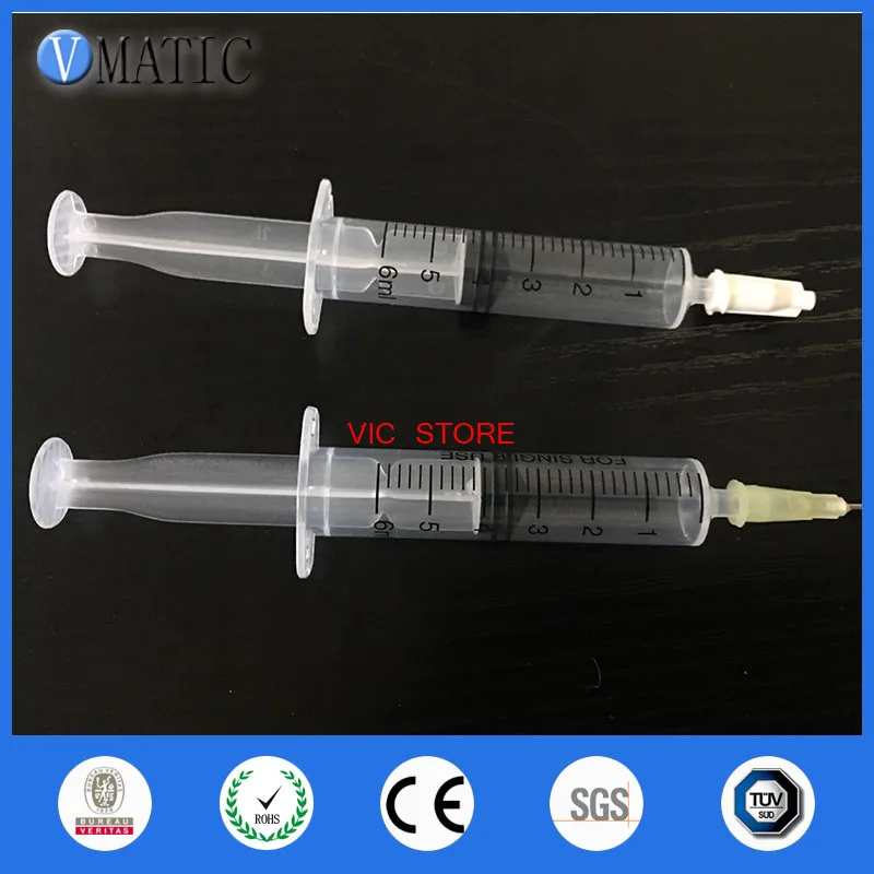 Free Shipping Non Sterilized 2Pcs 6ml/cc Dispensing Liquid Dispenser Plastic Syringe With White Tip Cap/Stopper & Needles |