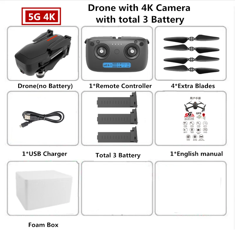 CSJ X7 Дрон 4K 5,8G HD камера Профессиональный gps Дроны с камерой складной бесщеточный Интеллектуальный следящий Квадрокоптер VS F11 SG906 - Цвет: B3 Foam Box