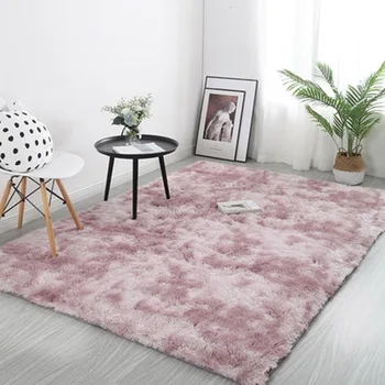 

Pink Thick Plush Carpet for Living Room Fluffy Rug Bed Room Carpets Anti-slip Floor Soft Rugs Tie Dyeing Carpets Kids Room Mat