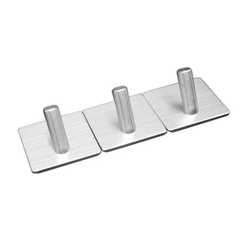 

4Pcs Stainless Steel Self Adhesive Hooks Towel Rack Home Bathroom Wall Hook MYDING