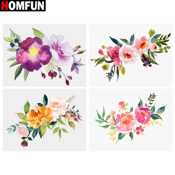 

HOMFUN 5d Diamond Painting Full Square/Round "Painting flowers" Picture Of Rhinestone DIY Diamond Embroidery Home Decor