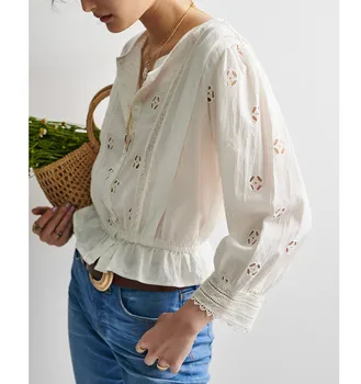 

Women Shirt Spring / Summer 2020 New Shirt Women Country Style Women's Three Quarter Sleeve Shirt