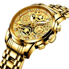 

2022 NEW Watch for Men Luxury Casual Wrist Men's Watches 2021 Brand Golden LED Luminous Classic Watches Big Male Steel