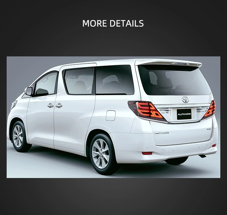 Задний фонарь для автомобиля для Toyota Alphard 2007 2009 2012 2013 красные линзы и черные линзы светодиодный задний фонарь с индикатором Sequenial