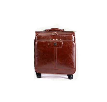 16 inch BeaSumore мужские чемоданы на колесиках из искусственной кожи, 24 дюйма, ретро-колесо, чемоданы, 16/20 дюймов, тележка, пароль, дорожная сумка - Цвет: 16 inch