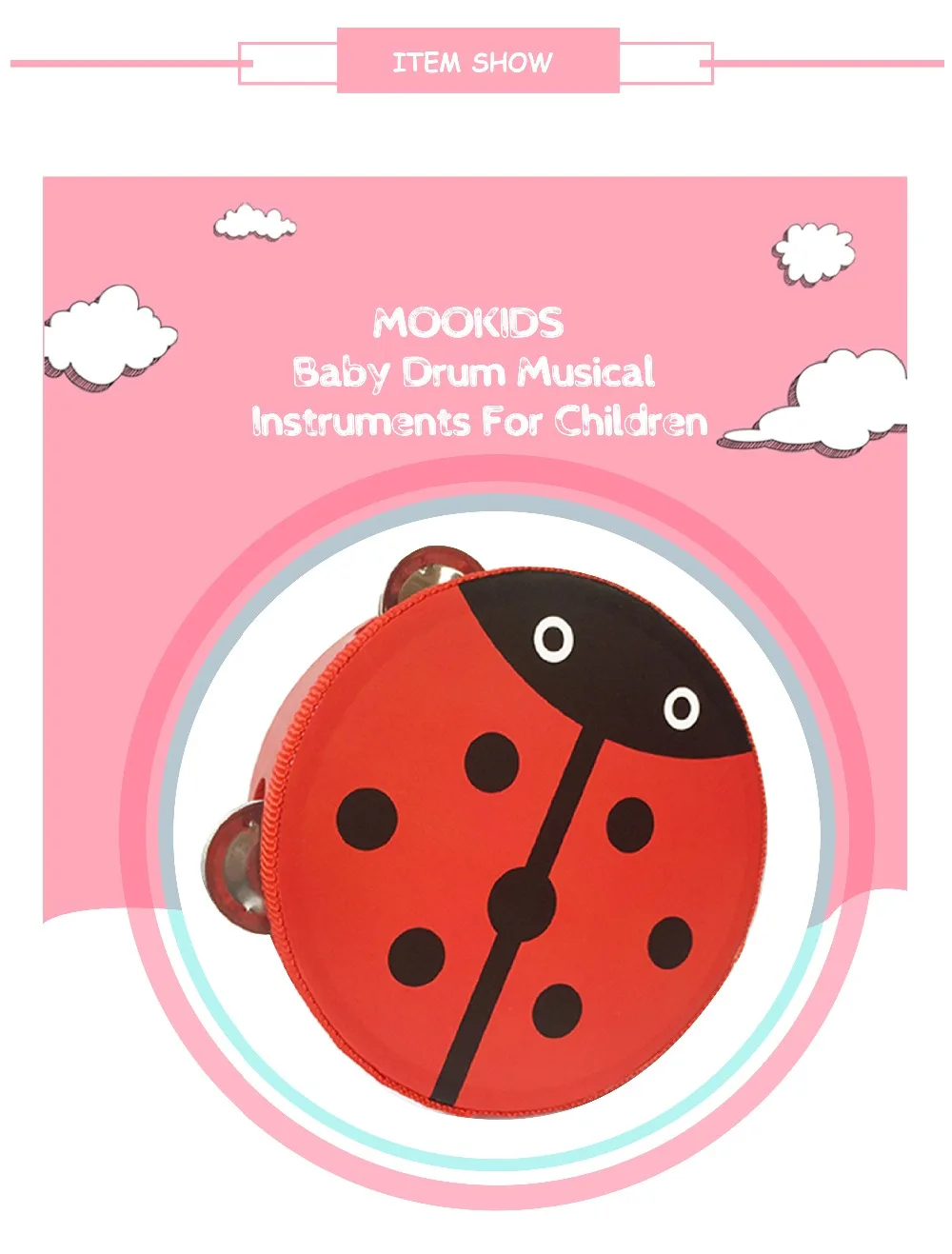 Mookids Обучающие Музыкальные инструменты для детей детский сад барабан музыка детский барабан подарок на день рождения игра