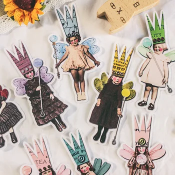 

27Pcs/Pack Vintage European Children Magic Crown Sticker DIY Craft Scrapbooking Album Junk Journal Planner Decorative Stickers