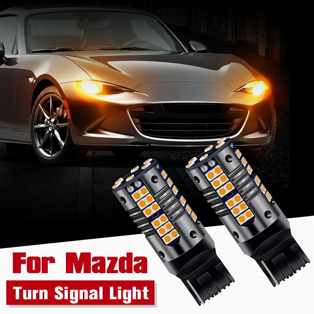 2pcs Led Turn Signal Light Blub Lamp Wy21w T20 7440a Canbus For Mazda 2