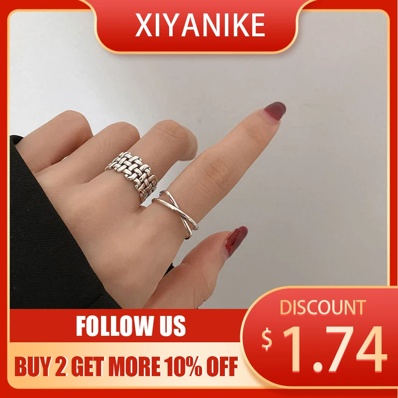 XIYANIKE корейский тканые Крест сетки кольца женский указательный палец Ретро