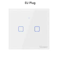 SONOFF T0/T1/T2/T3 EU PLUG TX Wifi Touch Wall Light Wireless Switch Smart Home 1/2/3 Gang Voice/APP Control With Alexa Google