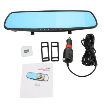 

HGDO 4.3'' FHD 1080P Dual Lens Car DVR Mirror Dash Cam auto Recorder Rearview Mirror Night Vision Rear View Camera loop record