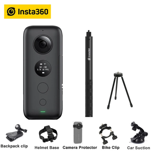 Insta360 One X Экшн-камера VR 360 панорамная камера для iPhone x xs Android 5,7 K видео 18MP невидимая селфи-палка Insta 360 - Цветной: add tripod n stick