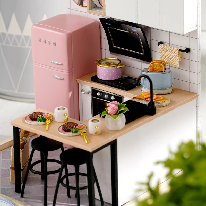 Goede Cutebee Poppenhuis Meubels Miniatuur Poppenhuis Diy Miniatuur Huis Kamer Box Theatre Speelgoed Voor Kinderen Diy Poppenhuis H012