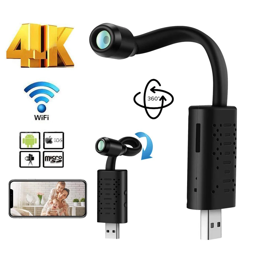 2020 New U21 HD Smart Mini Wifi USB Camera Real-time Surveillance IP AI Human Detection Loop Recording | Электроника