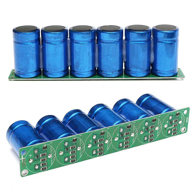 

Super Capacitance With Protection Board Blue Aluminum Series Connection Rated Voltage V 16 Capacity F 83 216x69x38mm
