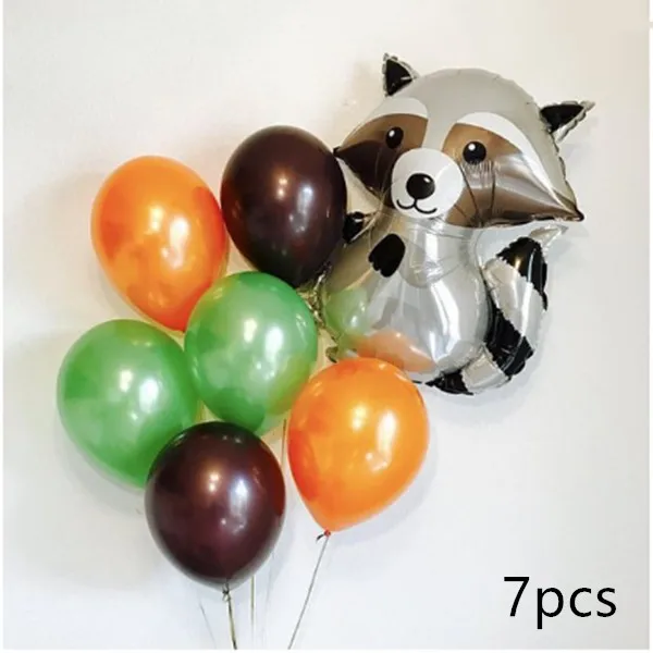 7 шт. большие воздушные шары в виде животных, енота, лисы, ежика, воздушные шары с днем рождения, джунгли, вечерние украшения, детское шоу, декоративные игрушки