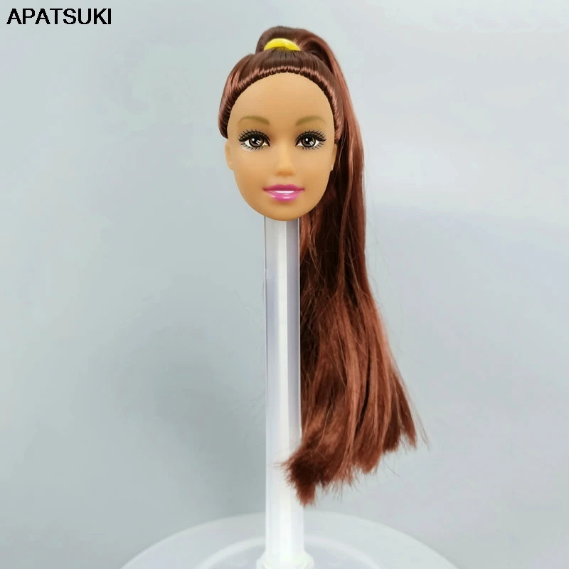 Длинные коричневые волосы макияж красивые глаза голова куклы для 1/6 BJD головы 11 5