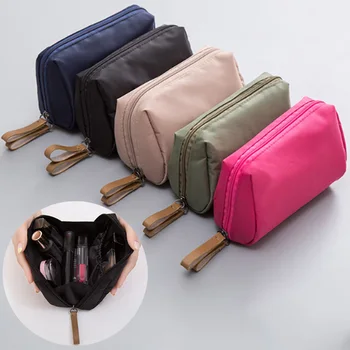 

1 pc Solid Cosmetic Bag Korean Style Women Makeup Bag Pouch Toiletry Bag Waterproof Makeup Organizer Case necessaire