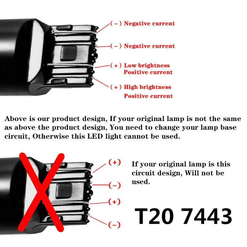 4 шт. желтый 7443 3030 SMD Тормозной фонарь светильник/Парковка светодиодный светильник лампы 12 V-24 V прочные и практичные в Применение