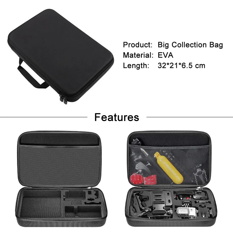 Sport Camera Portable Storage Case Collection Bag for GoPro Hero 11 10 9 8 Session SJCAM Xiaomi Yi 2 4K Mijia Go Pro Accessories camera case