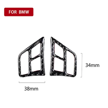 

2pcs Carbon Fiber Car Steering Wheel Button Cover Trim For BMW 3 Series E90 320i 325i Car Interior Decoration Car Stickers