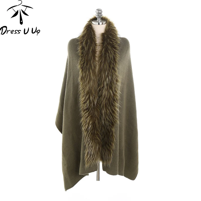 DRESSUUP зимний модный Европейский и американский уличный однотонный меховой воротник теплый имитация кашемировый шарф шаль - Цвет: C2