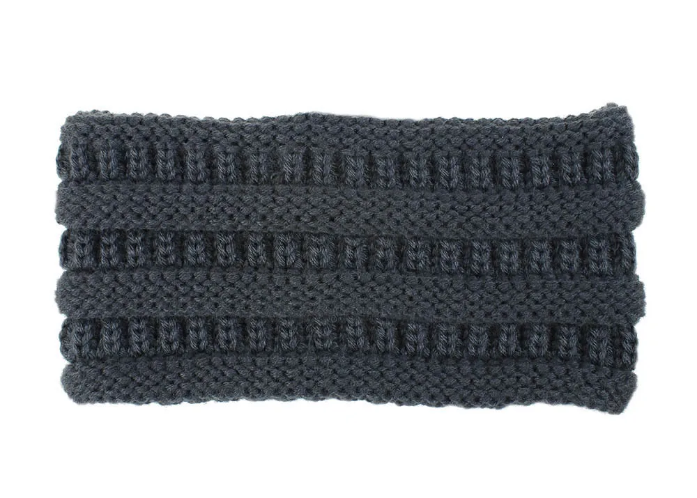 17 headbands Новейшая зимняя теплая однотонная вязаная повязка на голову для женщин Neno зеленая вязаная повязка для волос головные уборы широкая бандана аксессуары для волос в виде тюрбана - Цвет: 17 headbands