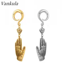 Ванкула, 2 шт., 316L, нержавеющая сталь, висячие серьги, туннели, Hallowmas, ювелирные изделия для тела, ушные датчики, расширители, вешалки