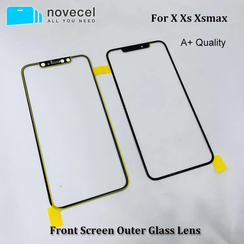 Novecel 10 шт./лот AAA качество для iPhone X XR XS Max 11 11Pro 11Promax передний экран внешнее стекло