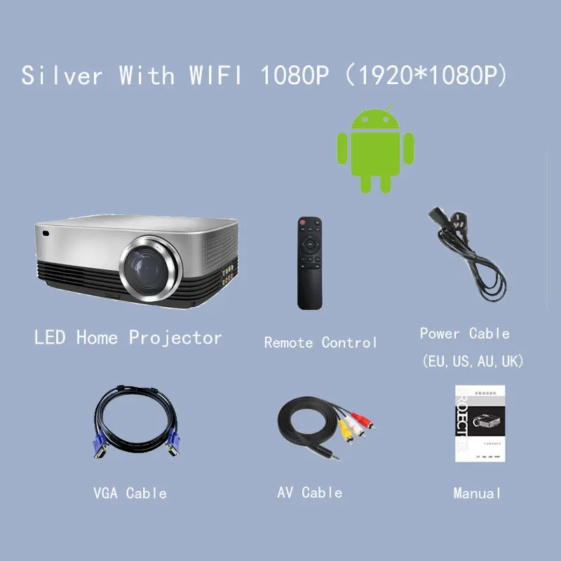 apple projector Android WIFI Bluetooth LED Projector Full HD Projector Resolution 1920x1080P for Home Theater Movie video Beamer Proyector projectors for sale Projectors