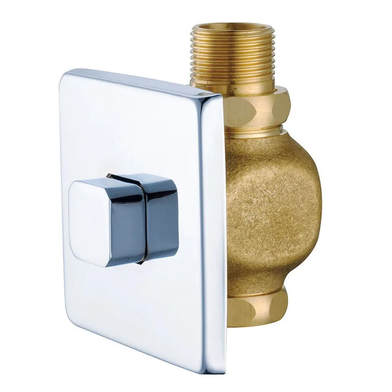 Toilet Flush Valve Manual WC Squat Pan Brass Valve Self-closing Flush Time-extended Press Type In-wall Delay Urinal Components