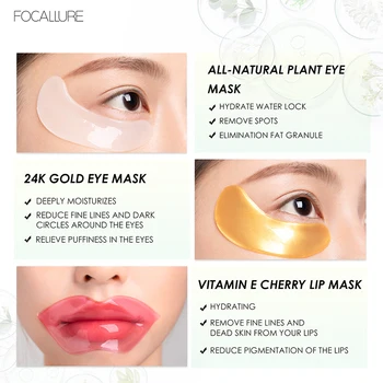 FOCALLURE Collagen Crystal Eye Mask Lip Mask Gel Eye Patches Anti-Aging Eye Bags Wrinkle Dark Circles Eye Pads Skin Care TSLM2 2 FOCALLURE Collagen Crystal Eye Mask Lip Mask Gel Eye Patches Anti Aging Eye Bags Wrinkle