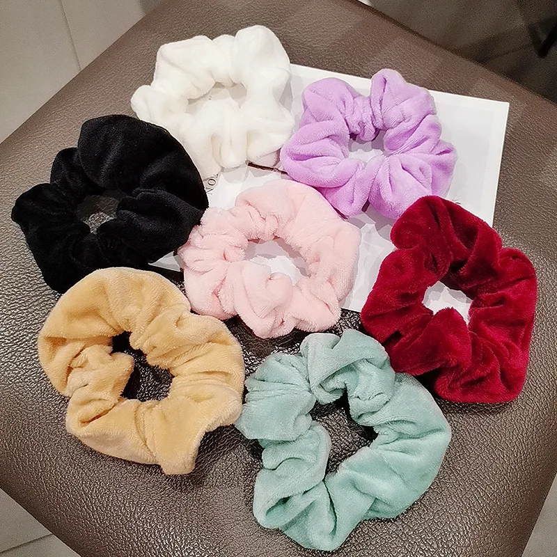 Warme Zachte Haar Scrunchies Furry Elastische Haarband Vrouwen Meisjes Paardenstaart Houder Haar Rubber Band Haar Banden Haaraccessoires