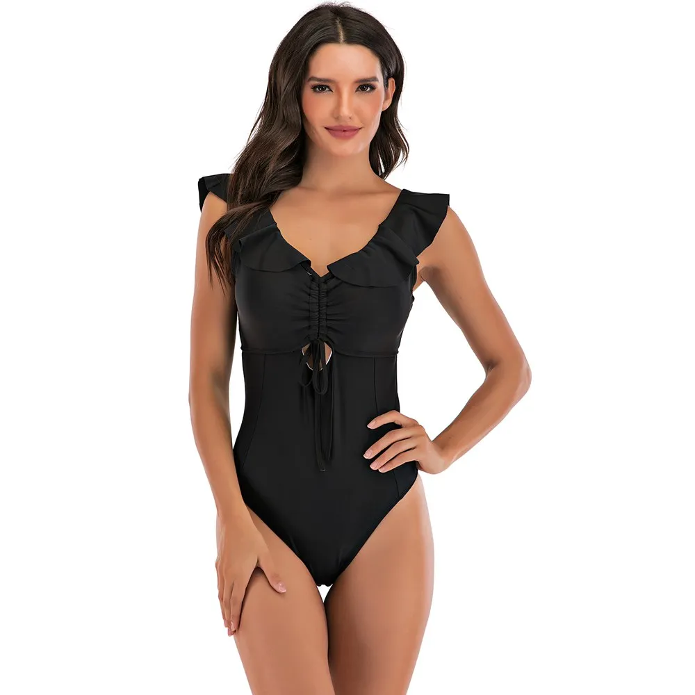 CPUTAN Leopard print bikini 2020 High cut one piece swimsuit female monokini Bandage push up swimwear women bathing suit Brazil